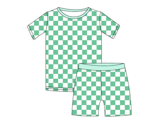 Seafoam Checkers Pajamas