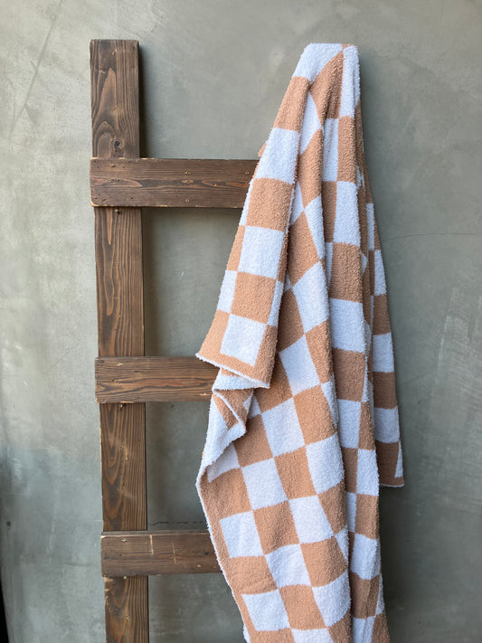 Orange Checkered Minky