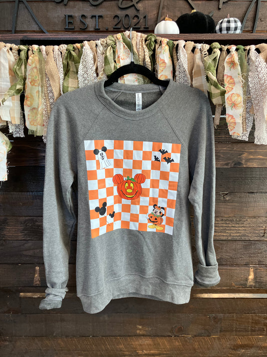 Orange Checker Crewneck